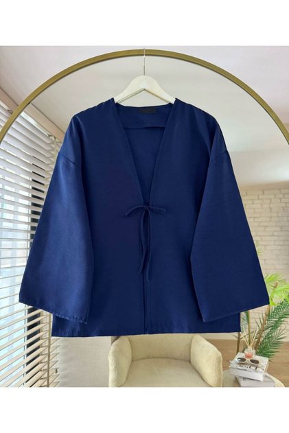 Kimono Tunic with Tie Front Double Color Oversize New Season Comfortable Fit with Tie Front