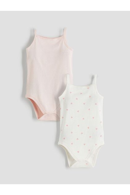 Lcw Baby Ecru Printed Baby Girl Snap Body 2 Pcs