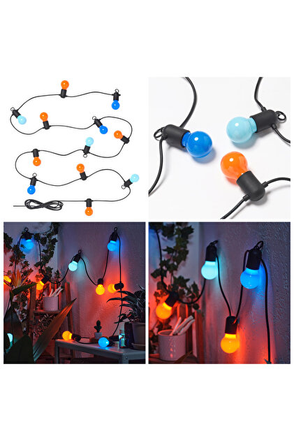IKEA Solvinden 8,4 Metre 12 Renkli Led Lambalı Bahçe Teras Balkon