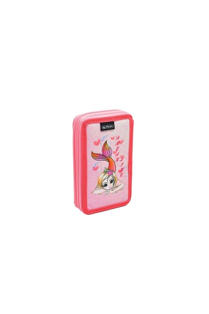 Penar neechipat cu două fermoare, culoare roz, 20×4,5×13 cm, material textil, model sirenă