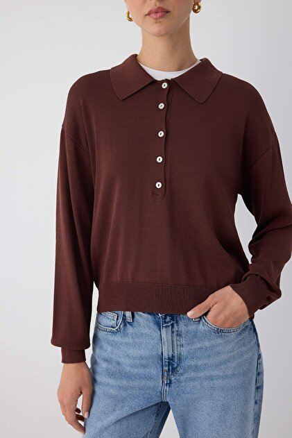 Trendyolmilla Wardrobe Essentials Kahverengi Merserize Görünümlü