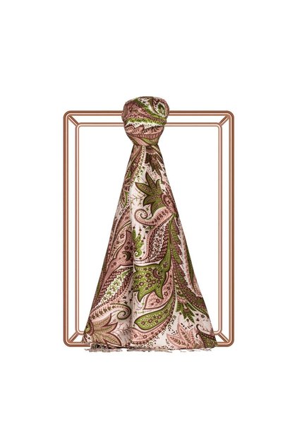 Paisley Desenli İpek Şal 06572-Haki