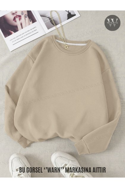 Unisex Crew Neck Sweatshirt 3 Thread Color Winter Cotton
