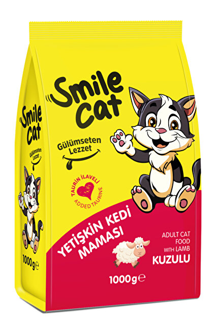 SMİLE CAT YETİŞKİN KEDİ MAMASI KUZULU 1000GR