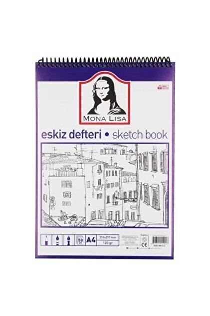 دفتر رسم موناليزا A4 120 جرام 50 وحدة. سلك