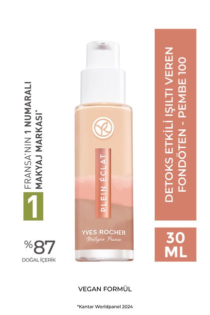 Detoks Etkili Işıltı Veren Fondöten- Pembe 100- 30 Ml-61871