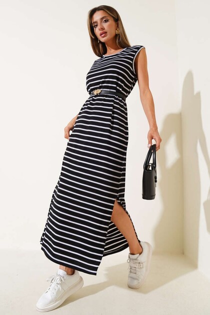 black mens dress shoe Women's Ivory White & Black Trim Spaghetti Strap Linen Maxi Dress – Dazey  Hill