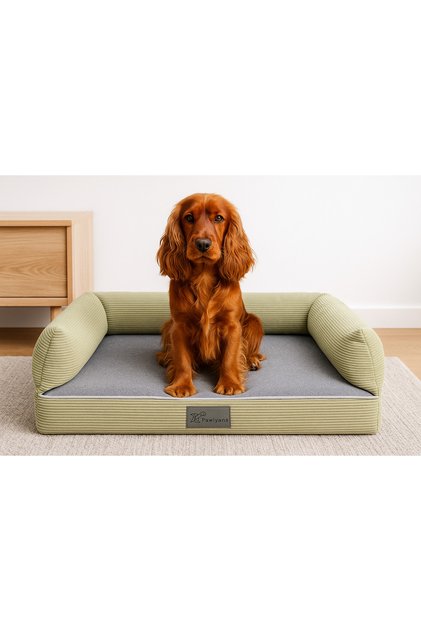 Bolster Üst Kalite Köpek Yatağı 6,5-10cm Süngerli Sıvı Geçirmez Alezli. %100 Elyaflı. 2 Fermuarlı