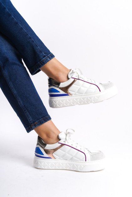 Mubiano Genuine Leather Collection Women's Sports Shoes & Sneaker White -Mcrgn6062-B