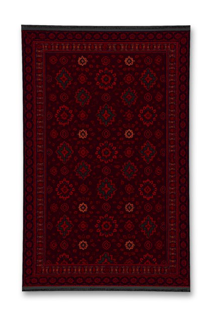 سجادة كليم ديكورية بطابع Vintage من MOSSO RED، بقاعدة منسوجة ونقوش تقليدية، بدرجات اللون العنابي - mosso162