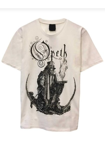 Bej Opeth Baskılı Oversize Unisex