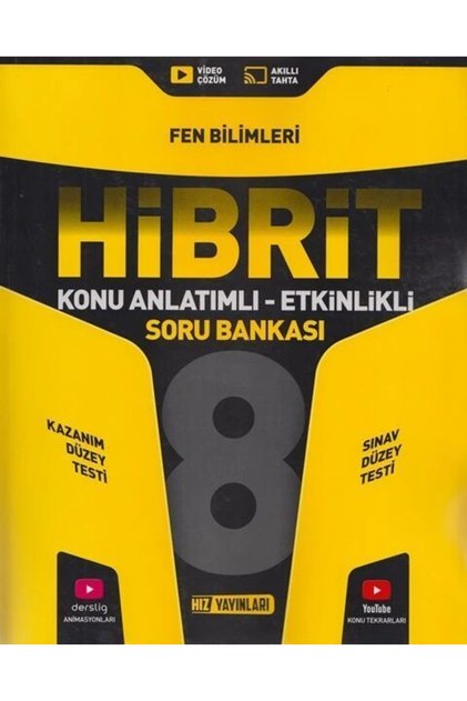 Hız Yayınları 8. Sınıf Fen Bilimleri Konu Anlatımlı Etkinlikli Hibrit Soru Bankası