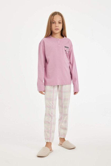 Girls' Pajamas Set Letter Print Long Sleeve Top Long Bottom D2117A824Au
