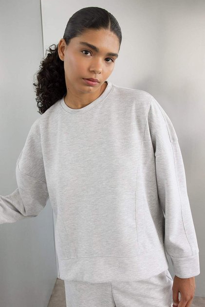 Crew Neck Scuba Diver Fabric Athlete Sweatshirt C9612Ax24Au
