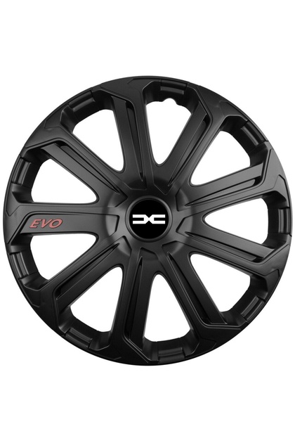 Set de 4 capace de jantă Evo negre R14, pentru Dacia Nou