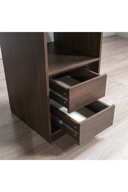 Infinity Set of 2 Drawers Internal Module for 1-Door Wardrobe - Dark Walnut - 2-Year Warranty