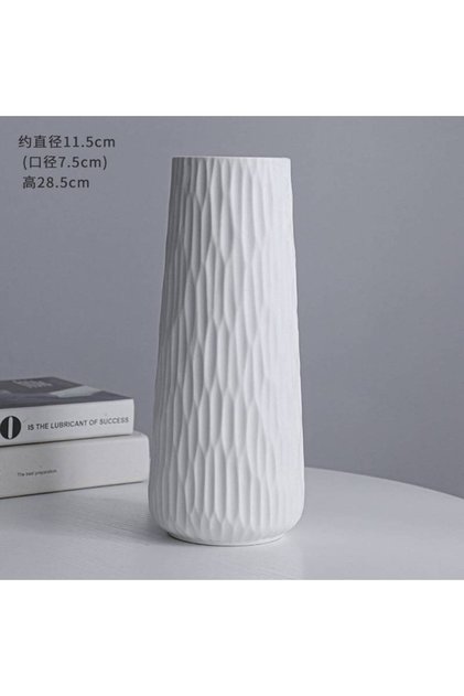 White ceramic vase 11.5 x 11.5 x 28.5 cm