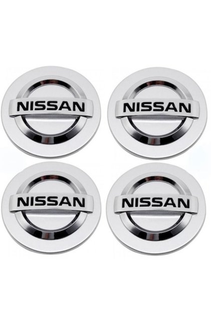 Set 4 Capace jante aliaj roti Nissan 60mm argintii