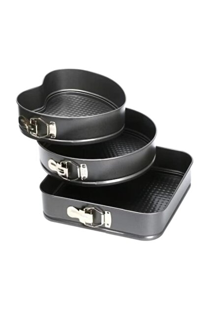 Set 3 tăvi de copt Macvi® Metal Diverse Forme Negre