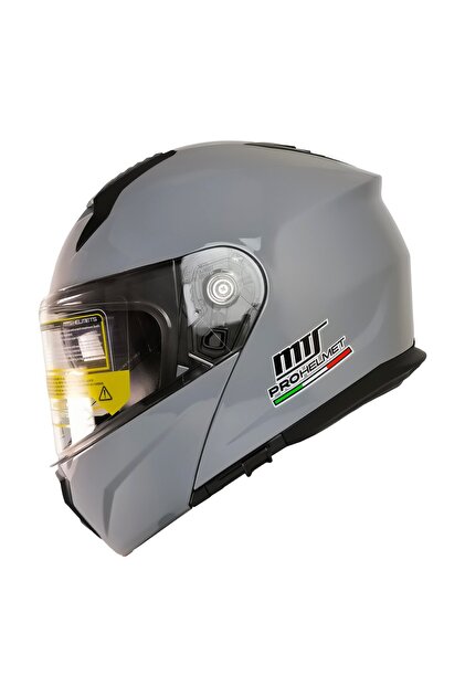 MTS M-966 V2 GREY Çene Açılır Motosiklet Kaskı | CE Onaylı Güneş