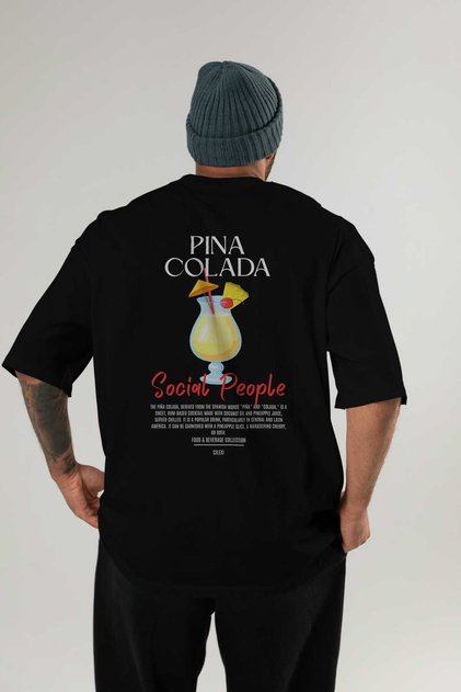Pına Colada Cocktail Printed Oversize T-Shirt Men Women 100% Cotton Crew Neck Tshirt