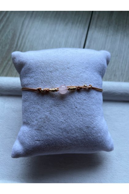 Pink Quartz Stone Dorical Bracelet & Anklet Handmade