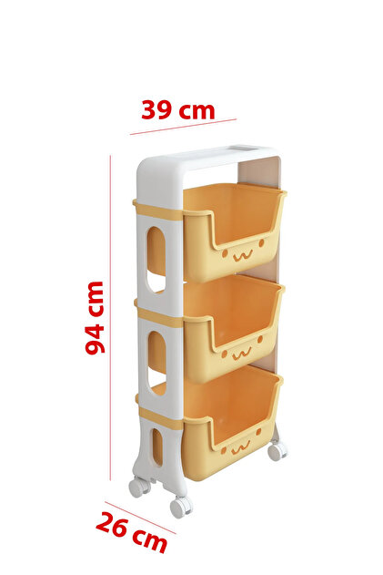 SevenHouse SOPHİA 3 Raflı Çocuk Oyun Oyuncak Dolabı Oyuncak