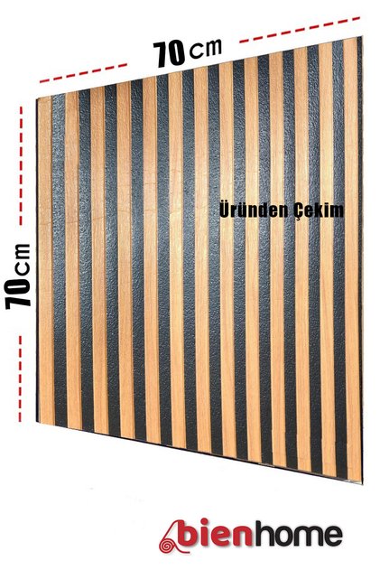 Lambri Panel Ahşap Duvar Çıtası Desenli Kendinden Yapışkanlı Duvar Paneli Köpüğü 70x70cm 1401
