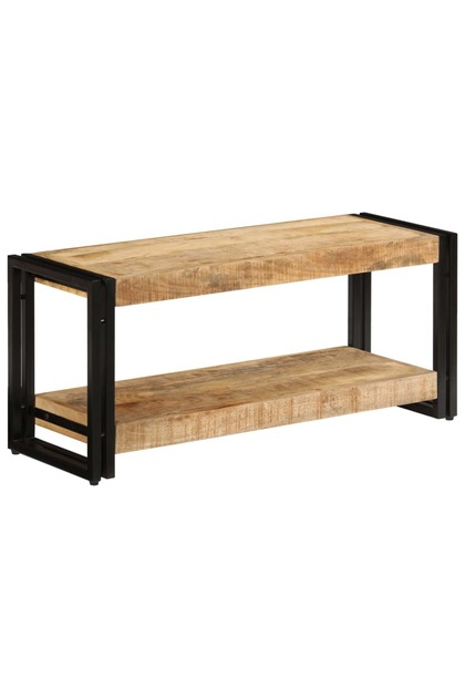 Tv Stand | Natural wood | Solid Mango Wood and Powder-Coated Iron