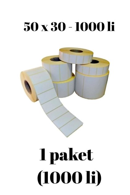 Rulo Etiket 50x30mm 1000 Li