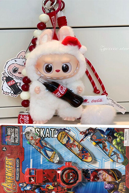 Yuka Kids LABUBU X COCA-COLA + SPIDER-MAN PROJEKSIYONLU SAAT 2'Lİ