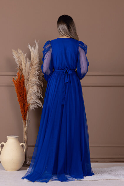 cobalt blue tulle dress Tulle Sleeveless A-line Gown by Jovani 06644  ABC Fashion