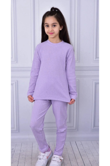 Seasonal Cotton Long Sleeve Chain Braided Girls' Bottom Top Set
