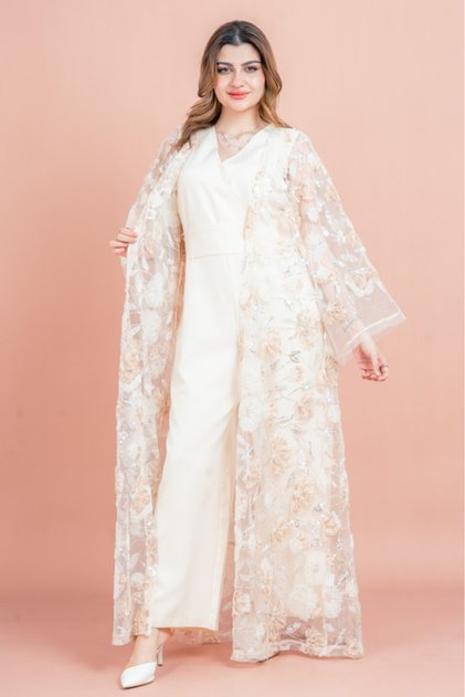 Modern Floral Fusion Abaya