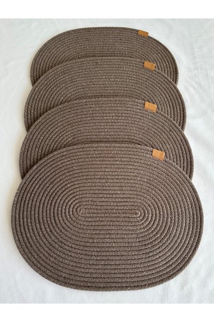 Jute Placemat, Table Decor Supla Oval Sepia 30X40 Set of 4