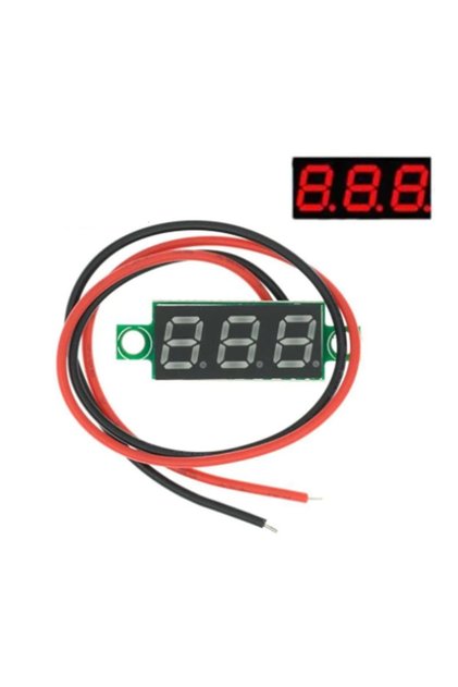 Voltmetru Digital, Mini, 3 cifre, Rosu