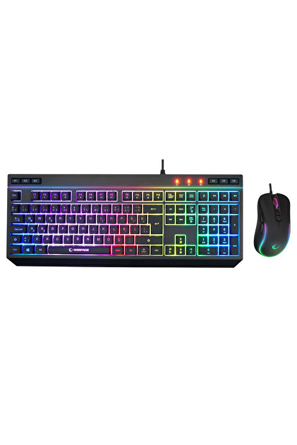 TenTwenty NIGHTFLY グラス Everest Klavye Mouse Set Oyuncu Gökkuşağı Aydınlatmalı KM-198