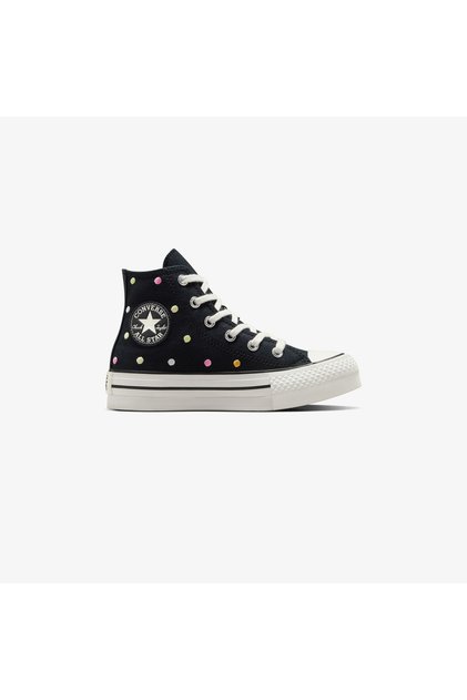 Chuck Taylor All Star EVA Lift Polka Dots Çocuk Siyah Platform Sneaker