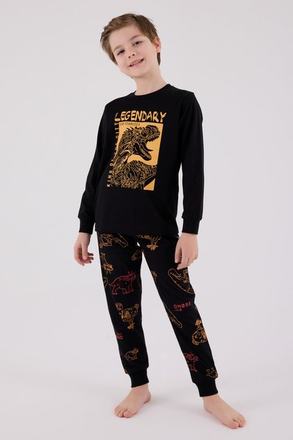 Set pijama neagra pentru baieti