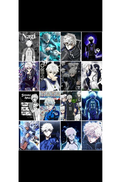 Set of 16 Photocards with a Pattern Designed by Owl Bag Blue Lock Nagi'