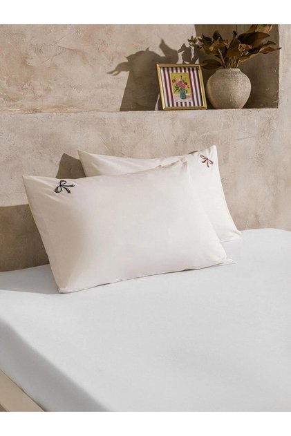 Lcw Home Bow Embroidered Pillow Case 2 Pcs 50X70 cm (W5)