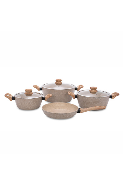 Porto 7 Piece Cream Aluminum Cookware Set
