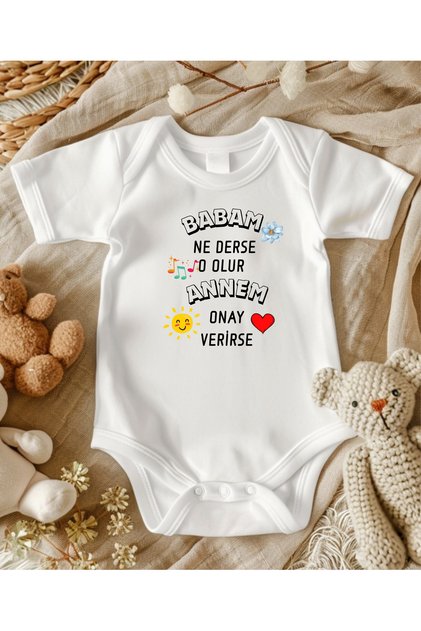 ANNE BABA YAZILI zıbın bebek zıbın bebek giyim yenidoğan hediye