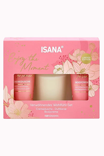 ISANA Hediye Seti Enjoy The Moment Duş Jeli 100 ml + Kokulu Mum +