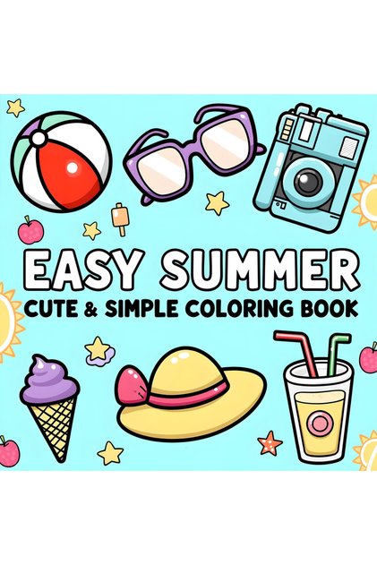 EASY SUMMER Bold-easy Patterns Coloring Book for Adults Cute Drawing Book Perfect Gift for Party ...
