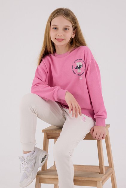U.S. Polo Assn Girls' Pink Tracksuit Set