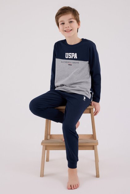 U.S. Polo Assn Boys Navy Blue Pajama Set