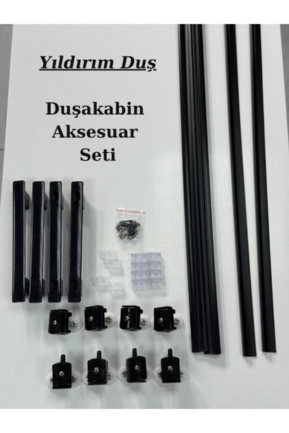 Siyah Duşakabin Mıknatıs Takımı, Suluk, Rulman Teker Takımı ve Kol Komple Set