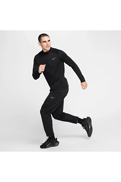 Černé pánské běžecké tepláky Dri fit - zip na nohavicích hj3590-010