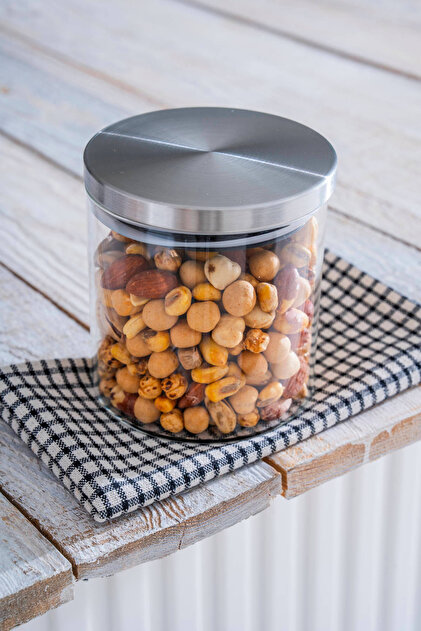 Pureline Glass Jar with Metal Lid - 10 cm
